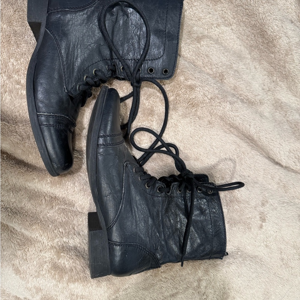 Black Lace-Up Ankle Boots